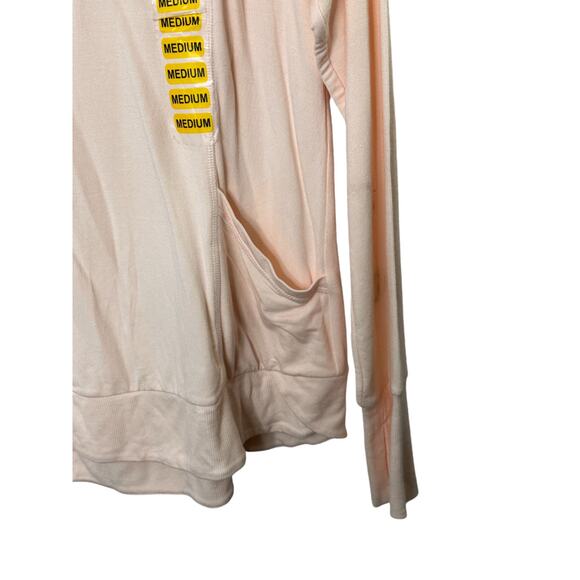 Yogalicious Ballerina Pink Long Sleeve Relaxed Fit Top Pockets & Thumbholes Sz M - Picture 4 of 9